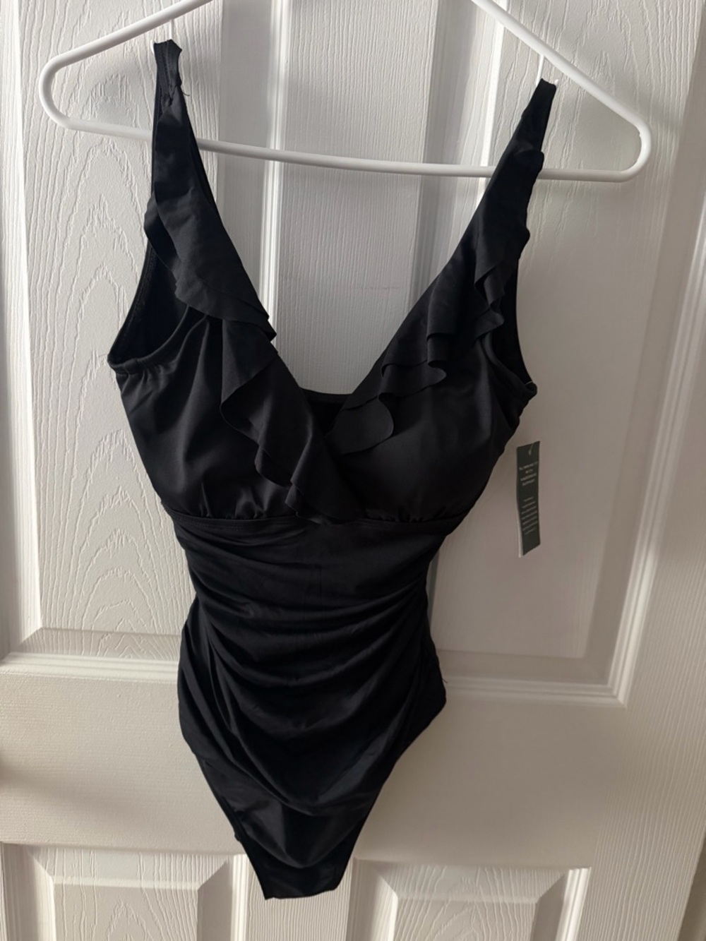 Ralph Lauren Black One-Piece Swimsuit with Gold Accent